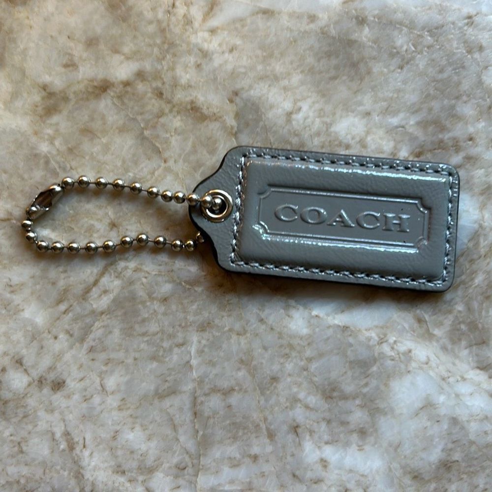 COACH Grey Leather Keychain